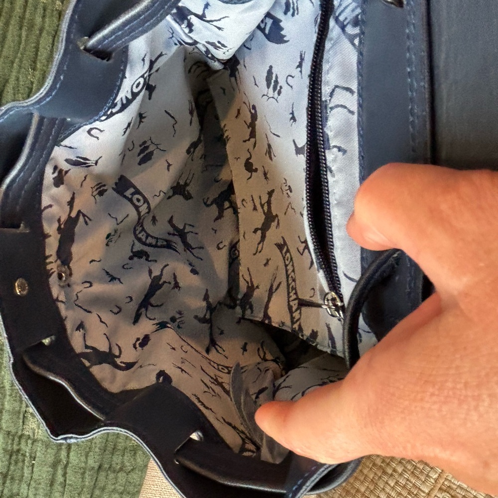 Longchamp Navy Leather Backpack 170 - Picture 7 of 9
